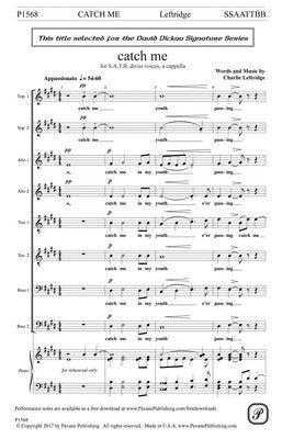 CATCH ME SATB A CAPPELLA