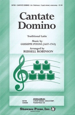 CANTATE DOMINO 3-PART MIXED A CAPELLA BUT OPT. A