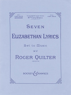 7 ELIZABETHAN LYRICS OP 12 HIGH VOICE