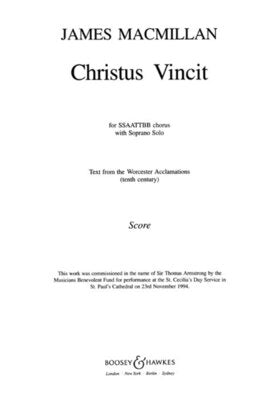 CHRISTUS VINCIT SOP/SSAATTBB A CAPPELLA