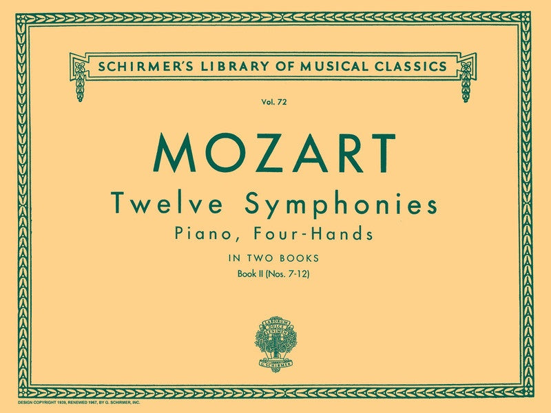 MOZART - 12 SYMPONIES BK 2 NO 7-12 PIANO DUET