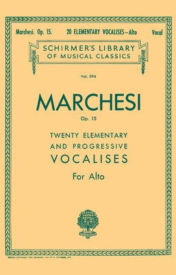 20 ELEMENTARY/PROGRESSIVE VOCALISES OP 15 ALTO