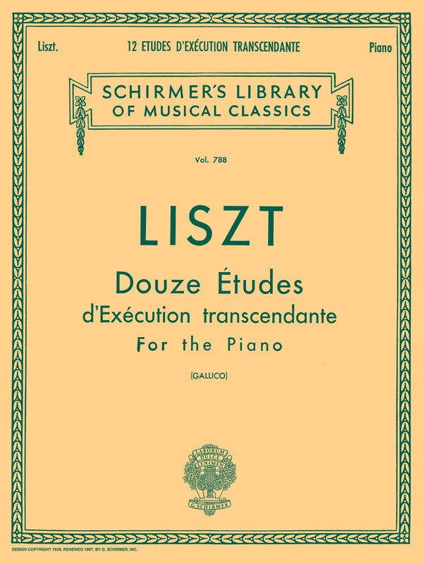 LISZT - TRANCSENDENTAL ETUDES FOR PIANO