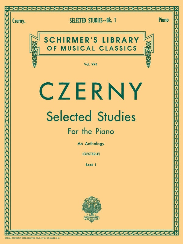 CZERNY - SELECTED STUDIES BK 1 FOR PIANO