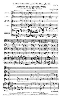 ACHIEVED IS THE GLORIOUS WORK (FROM THE CREATION) SATB