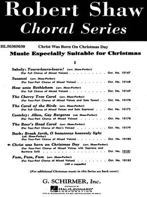 CHRIST WAS BORN ON CHRISTMAS DAY SATB/SOLI A CAPPELLA
