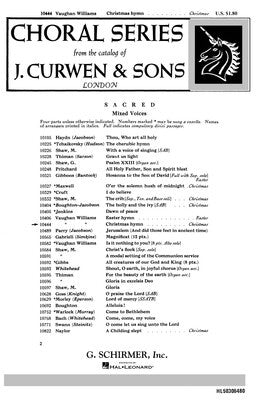 CHRISTMAS HYMN (FROM THREE CHORAL HYMNS) SATB