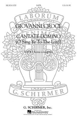 CANTATE DOMINO (O SING YE TO THE LORD) SATB A CAPELLA