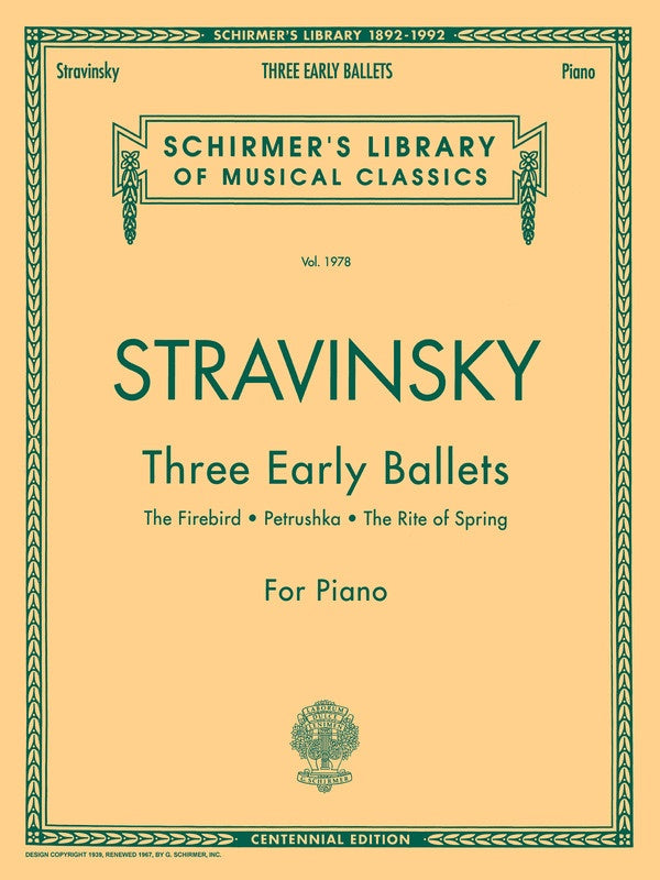 STRAVINSKY - 3 EARLY BALLETS FOR PIANO