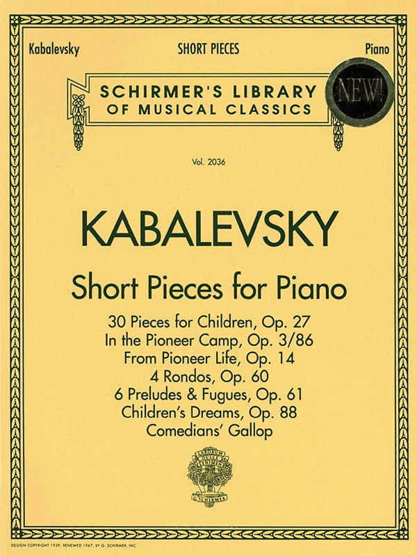 KABALEVSKY - SHORT PIECES FOR PIANO