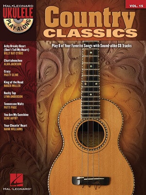 COUNTRY CLASSICS UKULELE PLAYALONG V15 BK/CD