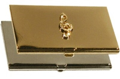BUSINESS CARD HOLDER G CLEF GOLD RHINESTONE