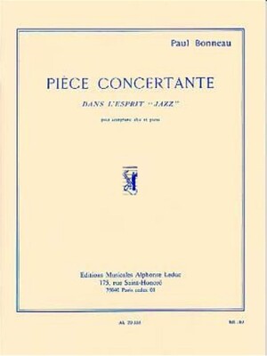 BONNEAU - PIECE CONCERTANTE DANS L'ESPRIT JAZZ ALTO SAX/PIAN