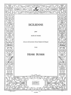 BUSSER - SICILIENNE FLUTE/PIANO