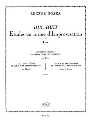 BOZZA - 18 STUDIES IN FORM OF IMPROVISATION HORN