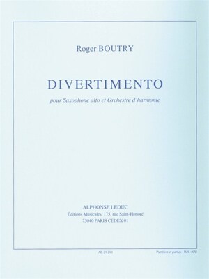 BOUTRY - DIVERTIMENTO FOR ALTO SAX/WIND ENSEMBLE SC/PTS