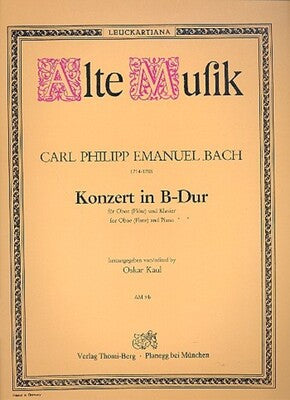 CPE BACH - CONCERTO B FLAT MAJOR OBOE/PIANO