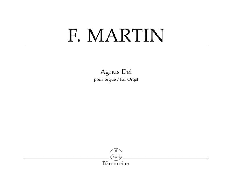 MARTIN - AGNUS DEI FOR ORGAN