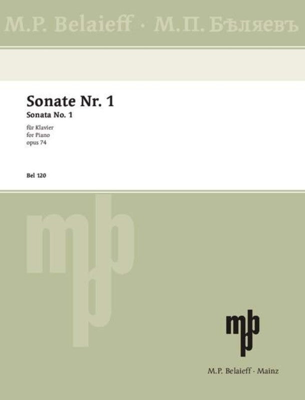GLAZUNOV - SONATA NO 1 B FLAT MINOR OP 74 PIANO
