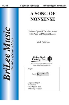 A SONG OF NONSENSE UNISON/2 PART