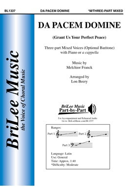 DA PACEM DOMINE 3 PART MIXED/OPT BARITONE/PIANO/A CAPPELLA