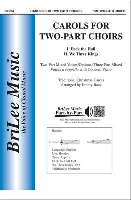 CAROLS FOR TWO PART CHOIRS 2 PART OPT 3 PART A CAPPELLA