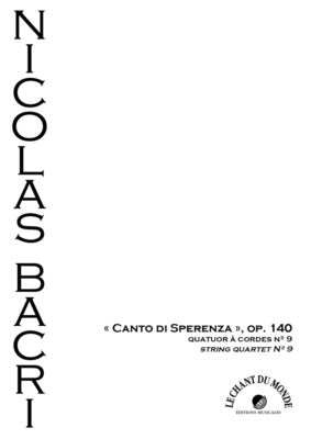 BACRI - STRING QUARET NO 9 OP 140 SC/PTS