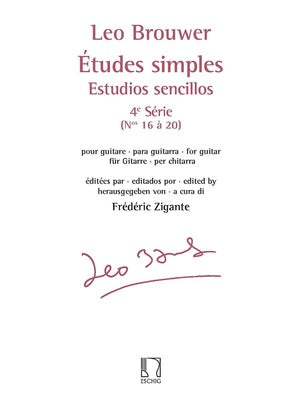 BROUWER - ETUDES SIMPLES VOL 4 NOS 16-20 GUITAR