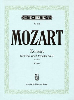 CONCERTO NO 3 E FLAT K 447 FRENCH HORN/PIANO