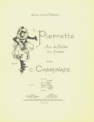 CHAMINADE - PIERRETTE OP 41 AIR DE BALLET FOR PIANO
