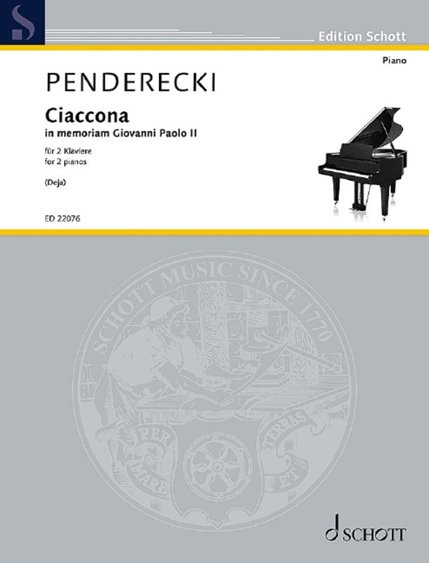 PENDERECKI - CIACCONA FOR 2 PIANOS