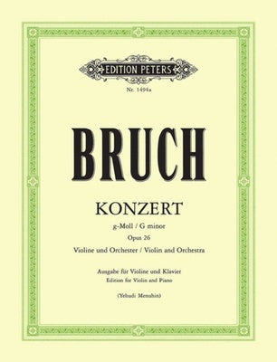 BRUCH - CONCERTO NO 1 G MIN OP 26 VIOLIN/PIANO ED MENUHIN