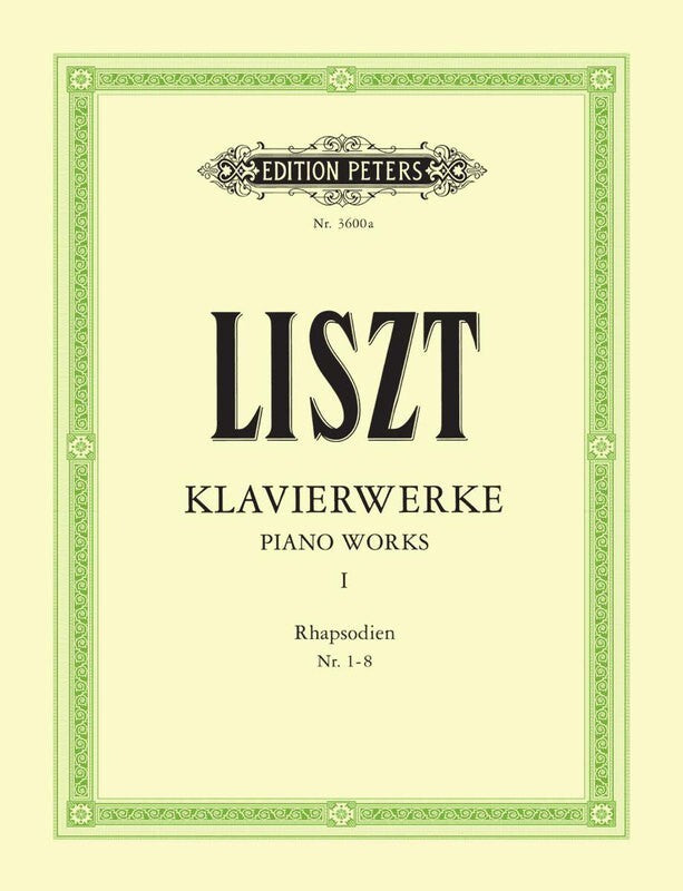 PIANO WORKS VOL 1 HUNGARIAN RHAPSODIES NOS 1-8