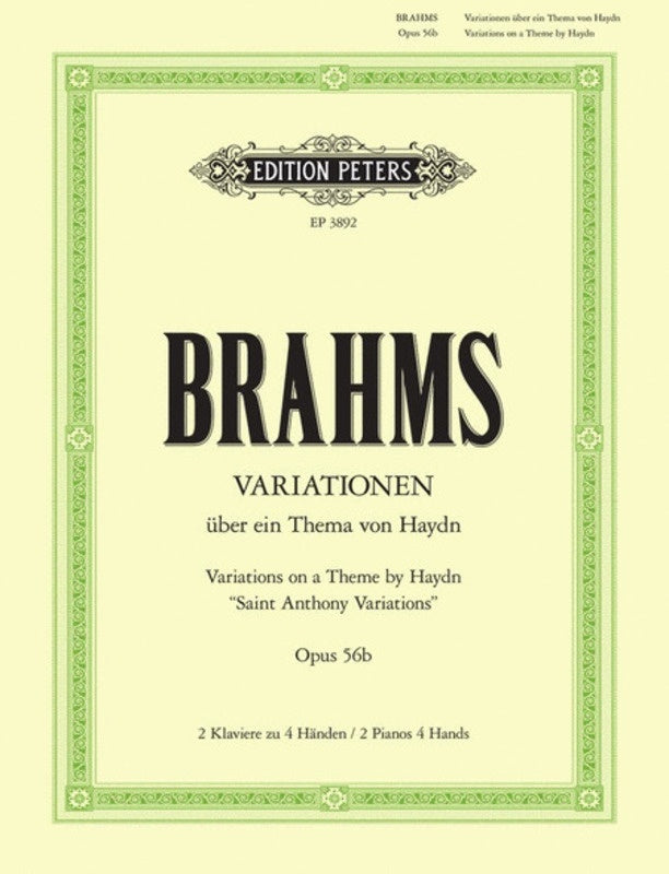 BRAHMS - VARIATIONS ON A THEME OF HAYDN OP 56B 2P 4H