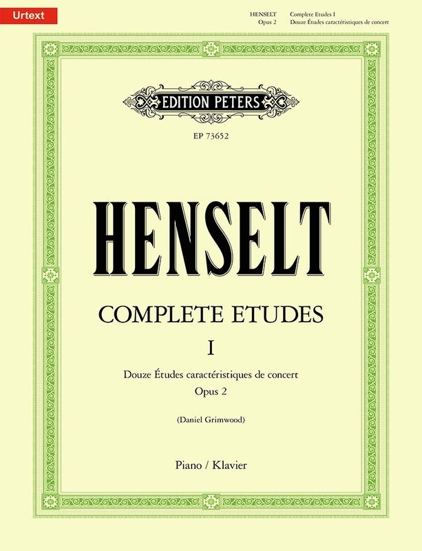 HENSELT - COMPLETE ETUDES VOL 1 OP 2 FOR PIANO