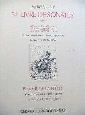 BLAVET - THIRD BOOK OF SONATAS OP 3 VOL 1 FLUTE/PIANO