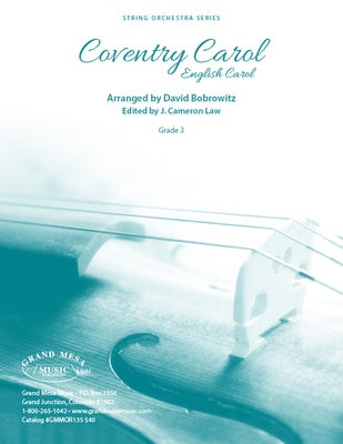 COVENTRY CAROL FOR STRING ORCHESTRA SO3 SCORE