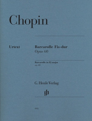 CHOPIN - BARCAROLLE F SHARP MAJOR OP 60 PIANO URTEXT