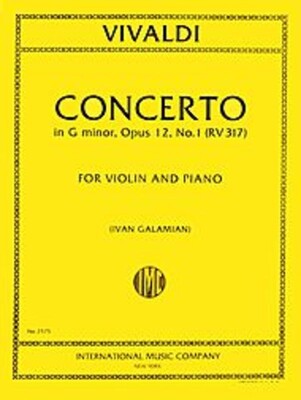 CONCERTO G MIN OP 12 NO 1 RV 317 VLN/PNO