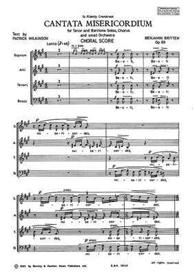 CANTATA MISERICORDIUM OP 69 CHORAL SCORE
