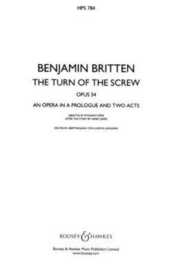 BRITTEN - TURN OF THE SCREW OP 54 STUDY SCORE