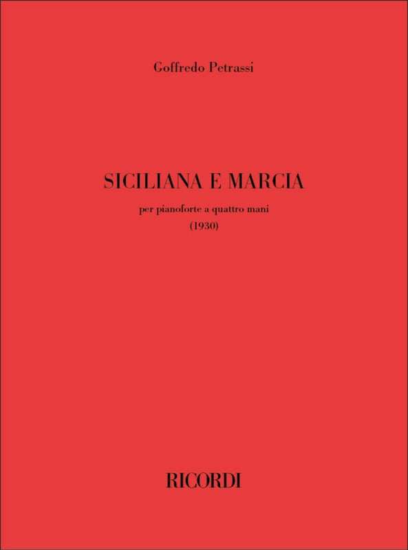 PETRASSI - SICILIANA E MARCIA FOR PIANO DUET
