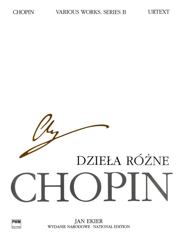 CHOPIN - VARIOUS WORKS SERIES B PIANO NATIONAL EDITION
