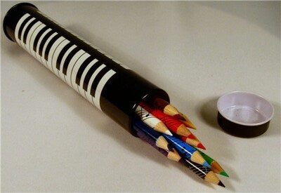 12 COLOUR PENCILS IN KEYS TIN