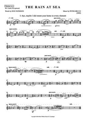 BRUUN - THE RAIN AT SEA SATB/ENSEMBLE SET OF PARTS