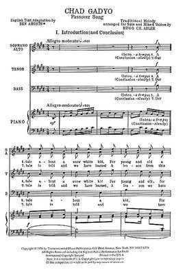 CHAD GADYO (PASSOVER SONG) SATB