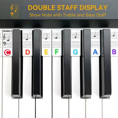 Piano Notes Silicone Strip - Removable Note Label for Piano (Fits both 88 & 61 Keys)