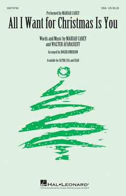 ALL I WANT FOR CHRISTMAS IS YOU SSA OPT A CAPPELLA