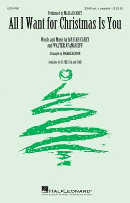 ALL I WANT FOR CHRISTMAS IS YOU SSAB OPT A CAPPELLA