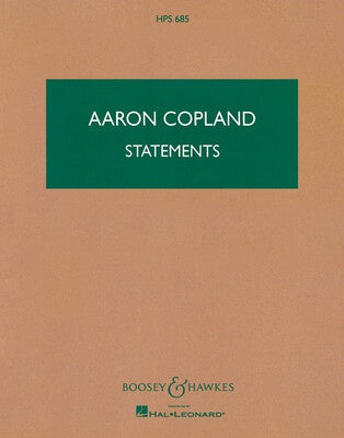 COPLAND - STATEMENTS STUDY SCORE